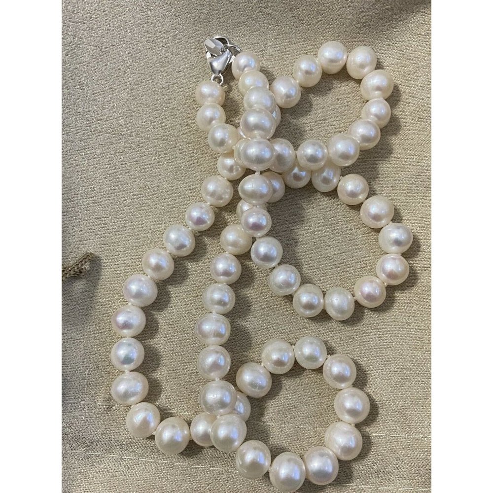 JTV NWT Rhodium over 925 SS 9-10MM Cultured Freshw